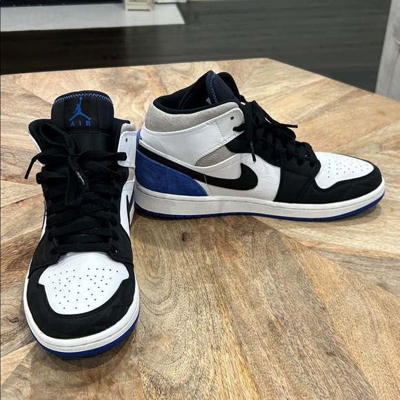 Nike Air Jordan Men's Black, White, and Blue Sneakers - Picture 1 of 7